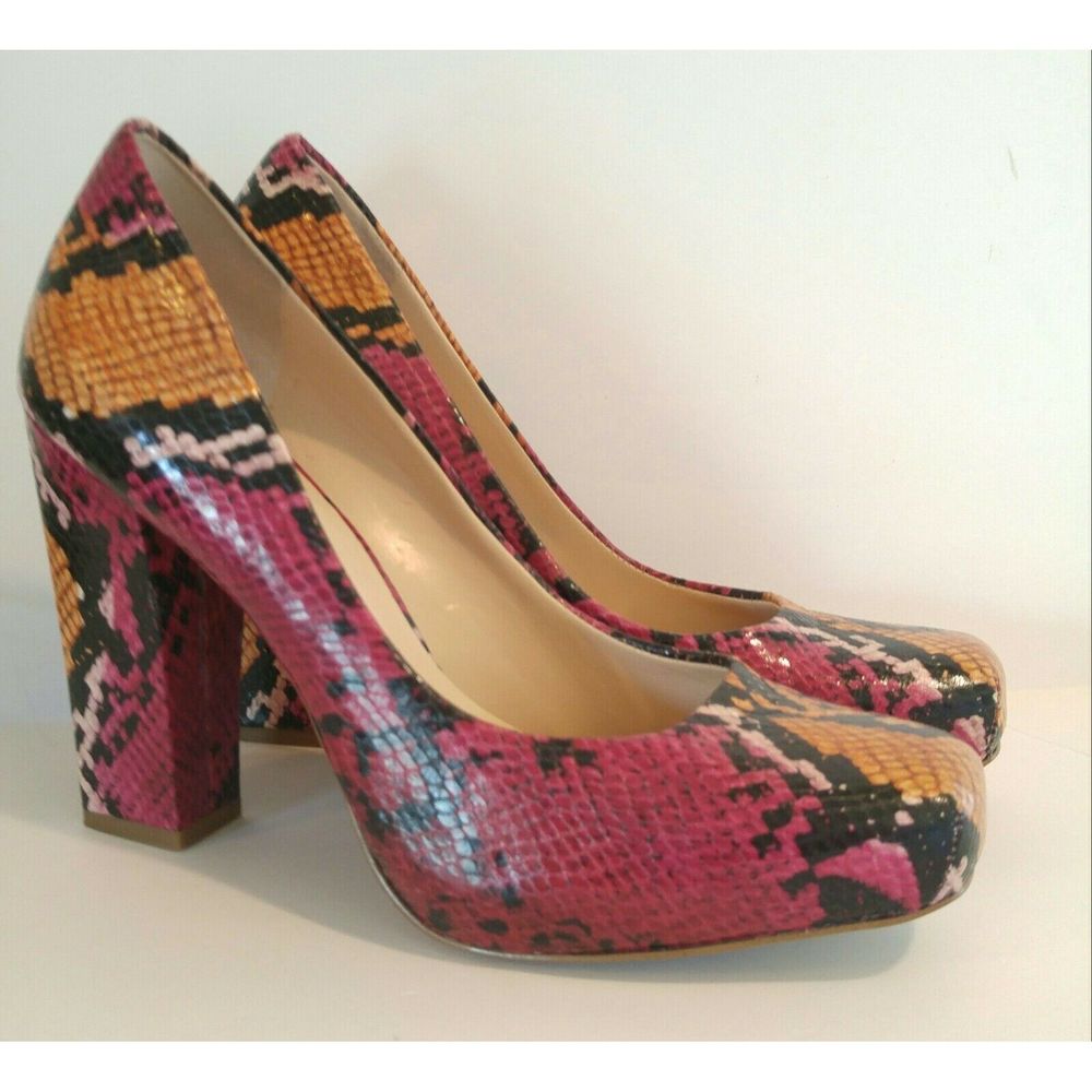 Nine West Womens MANE Pumps 8.5 Snake Multi Color